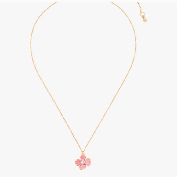 Kate Spade Gold and Pink Floral Necklace - Picture 2 of 6